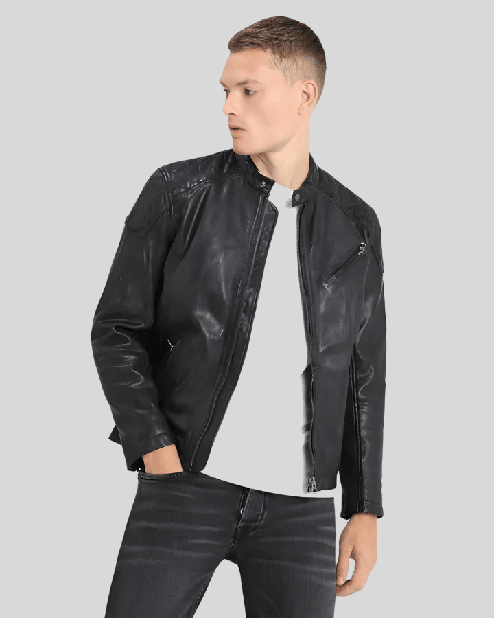 Dion Black Motorcycle Leather Jacket - Vox Leather