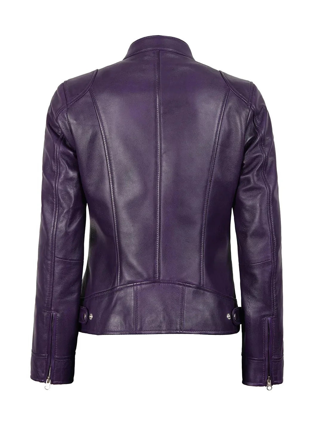 Dodge Womens Biker Purple Leather Jacket - Rare Leather