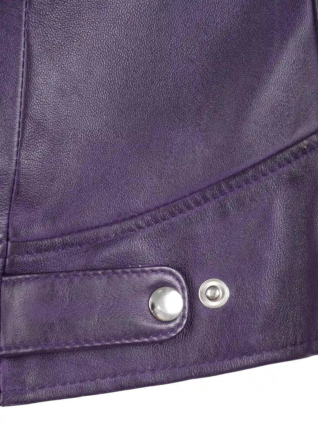 Dodge Womens Biker Purple Leather Jacket - Rare Leather
