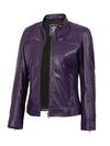 Dodge Womens Biker Purple Leather Jacket - Rare Leather
