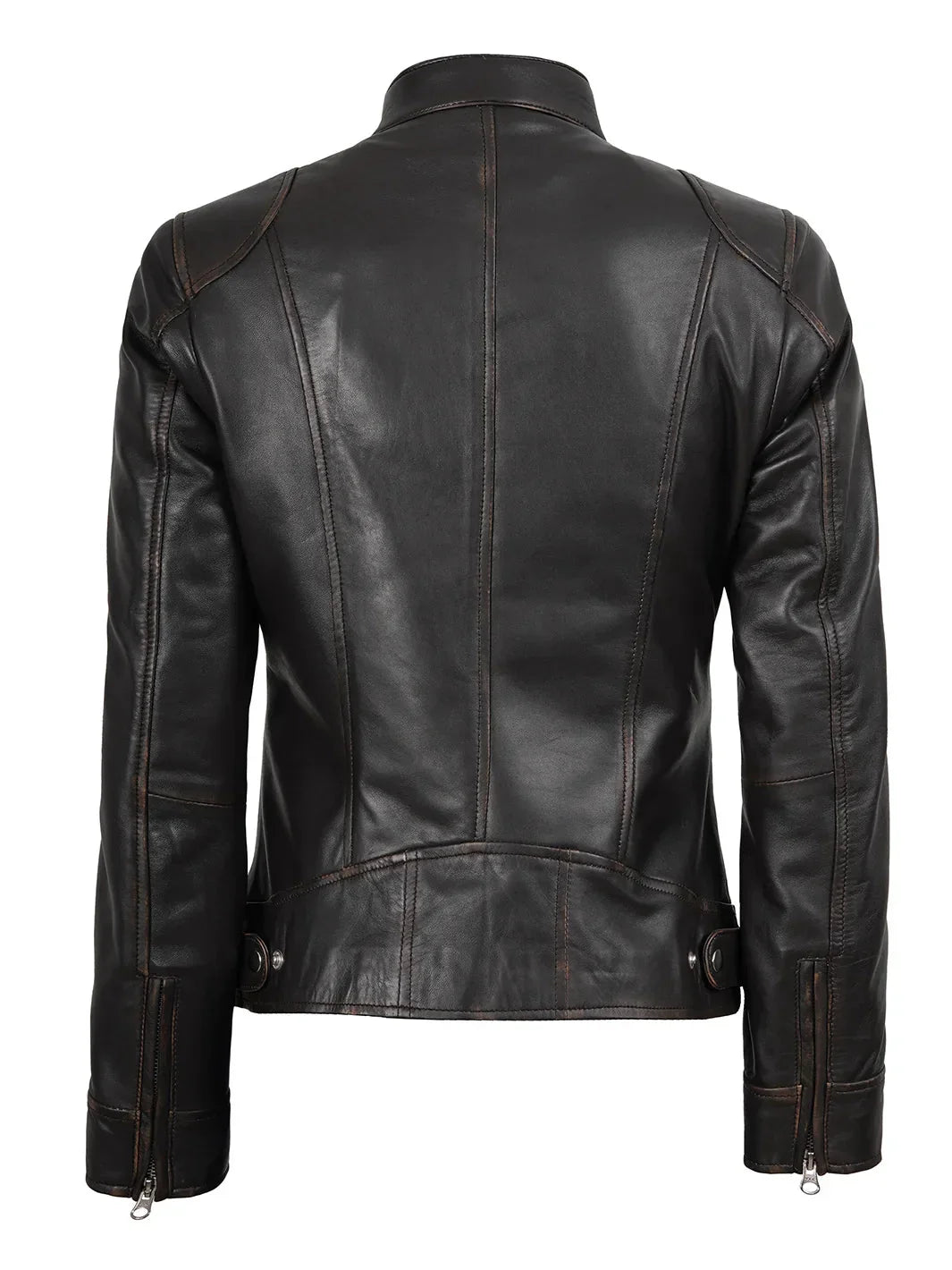 Dodge Women's Rub Off Brown Vintage Leather Jacket - Rare Leather
