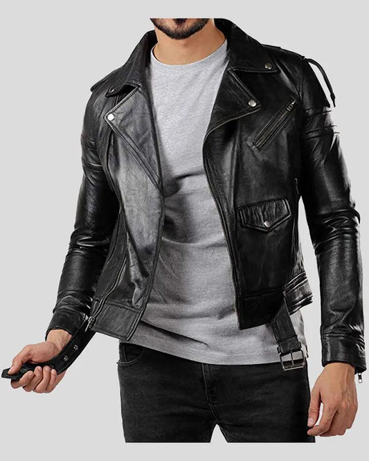 Donn Black Vintage Motorcycle Leather Jacket - Rare Leather