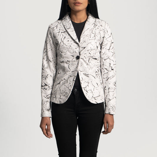 Donna Blake White Leather Blazer - Rare Leather