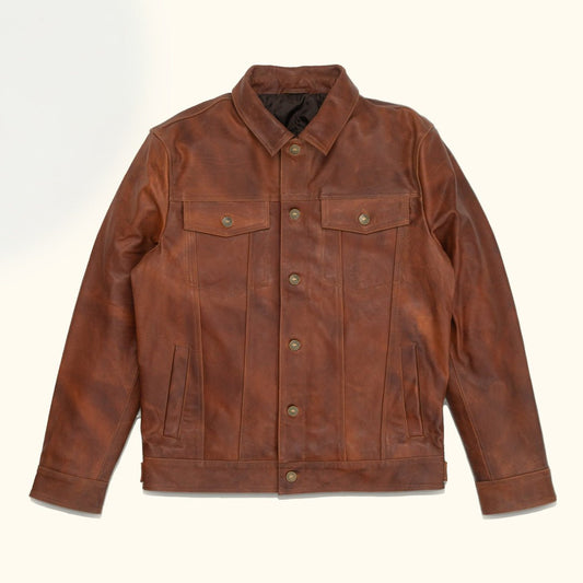 Driggs Leather Jacket | Cognac Brown - Rare Leather