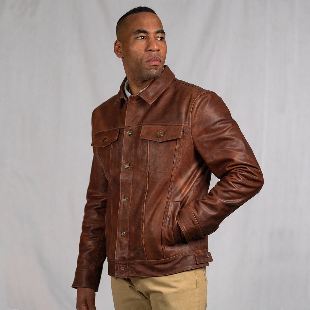 Driggs Leather Jacket | Cognac Brown - Rare Leather