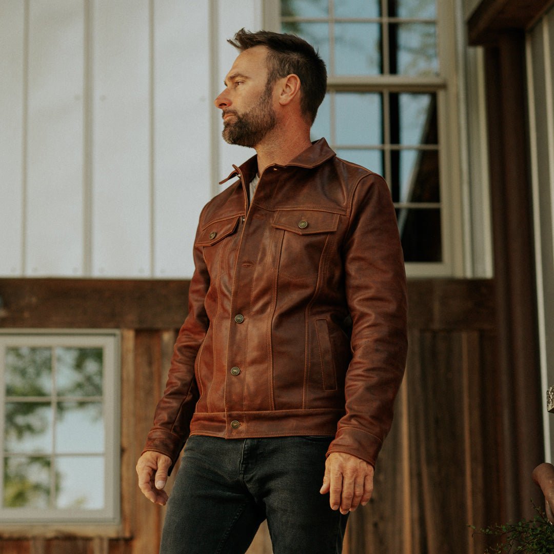 Driggs Leather Jacket | Cognac Brown - Rare Leather