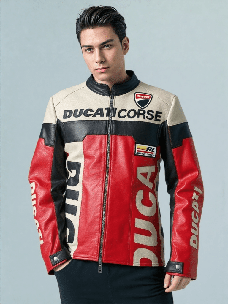 Ducati Leather Vintage Racing Jacket - Vox Leather