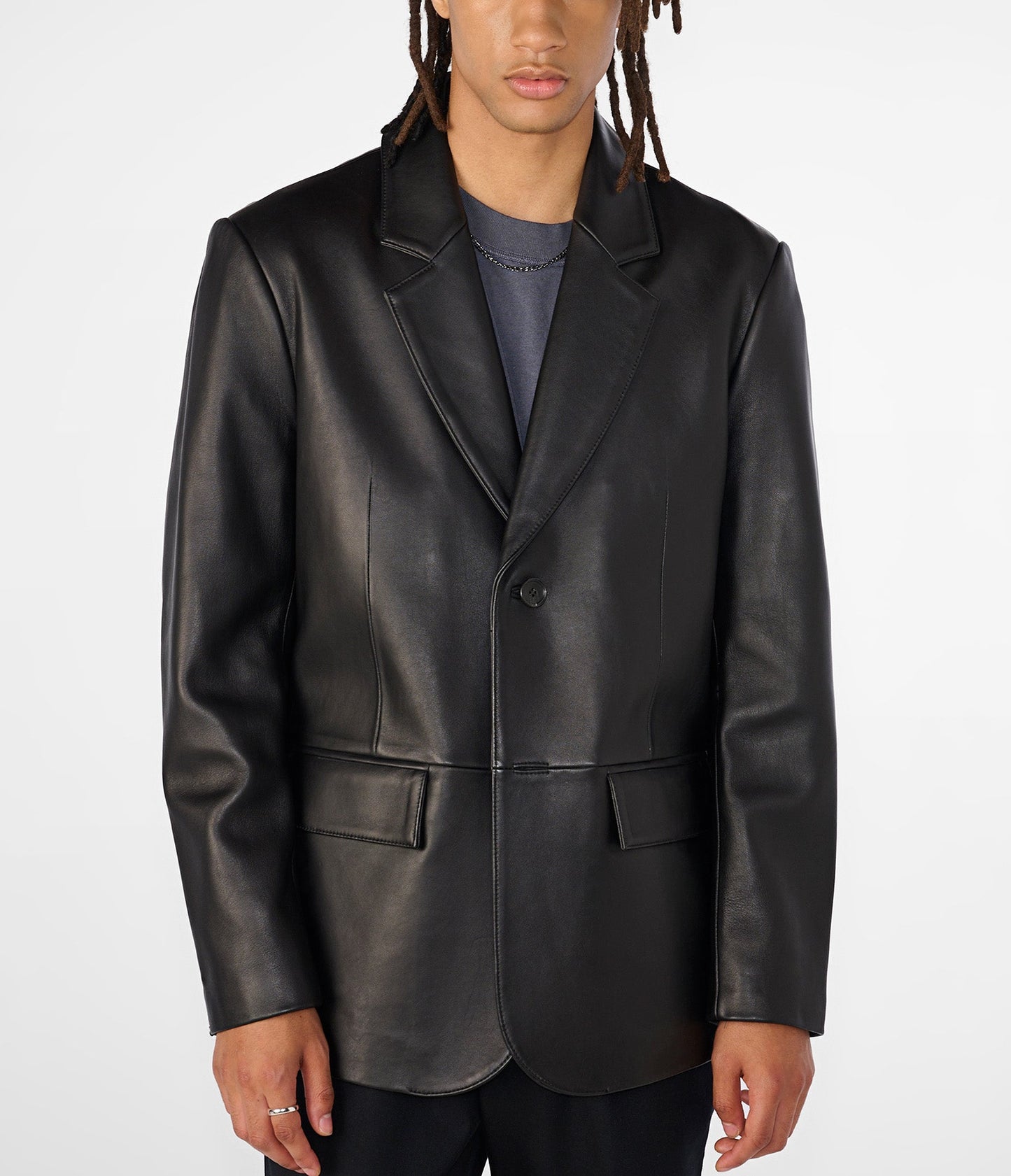 Dylan Two Button Genuine Leather Blazer - Rare Leather