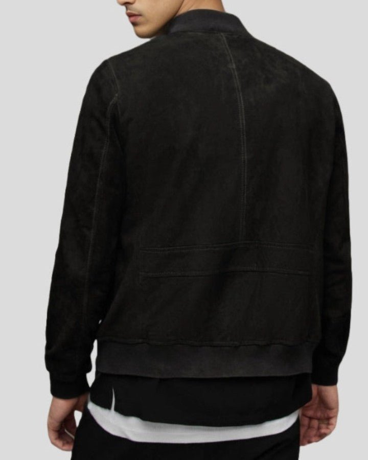 Eclipse Black Suede Bomber Leather Jacket - Vox Leather