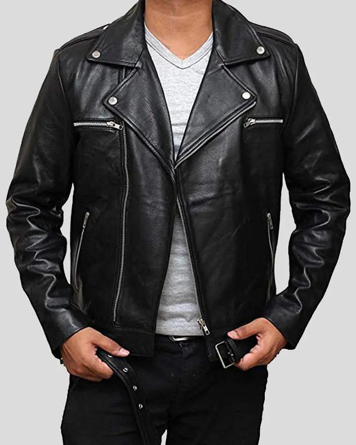 Eden Black Biker Leather Jacket - Vox Leather