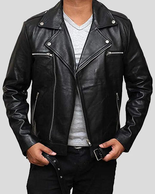 Eden Black Biker Leather Jacket - Vox Leather