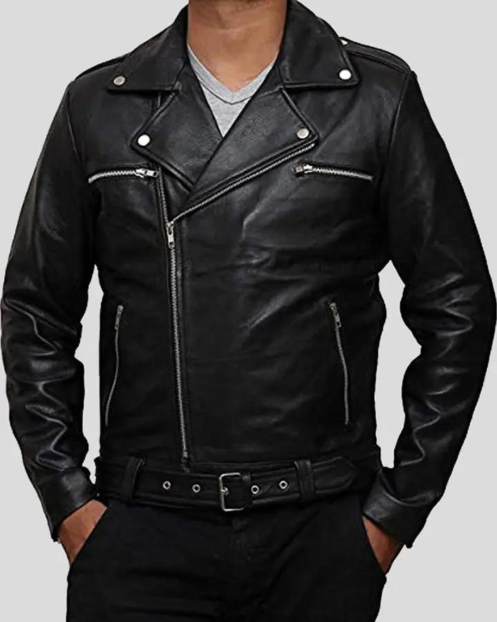 Eden Black Biker Leather Jacket - Vox Leather