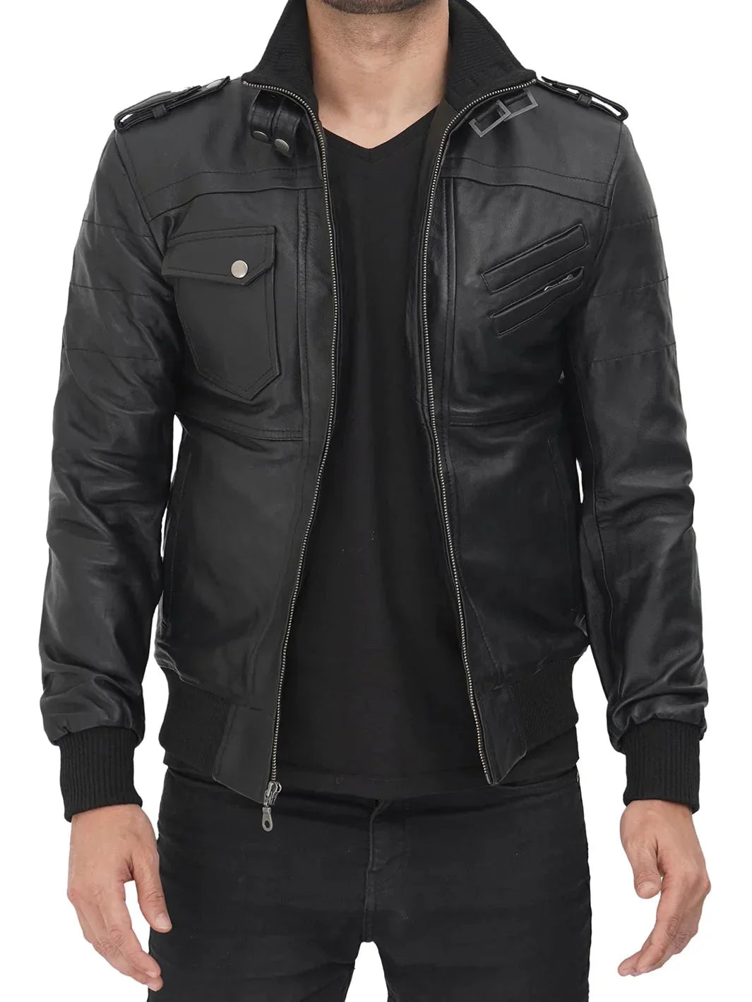 Edinburgh Black Hooded Leather Jacket - Rare Leather