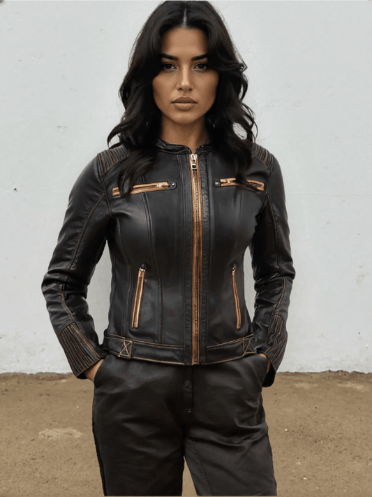 Electra - Women's Motorcycle Leather Jacket - Vox Leather