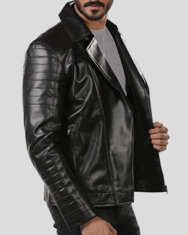 Elex Black Motorcycle Leather Jacket - Vox Leather