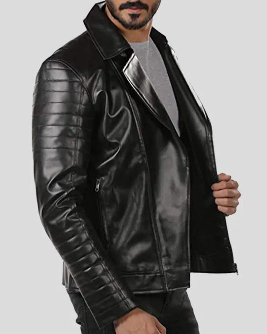 Elex Black Motorcycle Leather Jacket - Vox Leather
