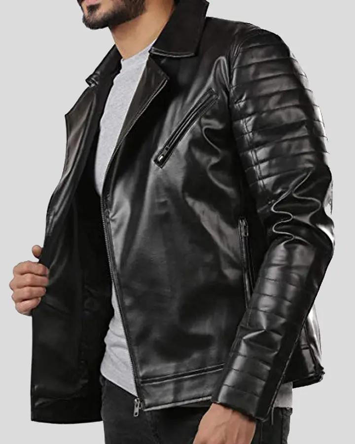 Elex Black Motorcycle Leather Jacket - Vox Leather
