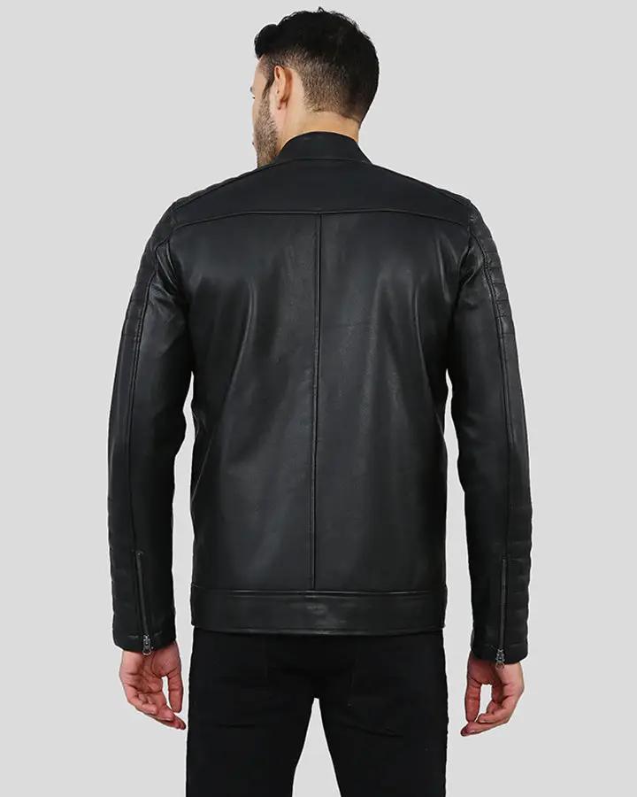Elon Black Motorcycle Leather Jacket - Vox Leather
