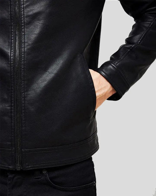 Eric Black Leather Racer Jacket - Vox Leather