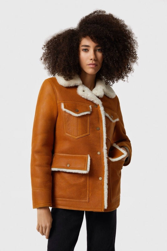 Evangeline Sheepskin Coat - Vox Leather