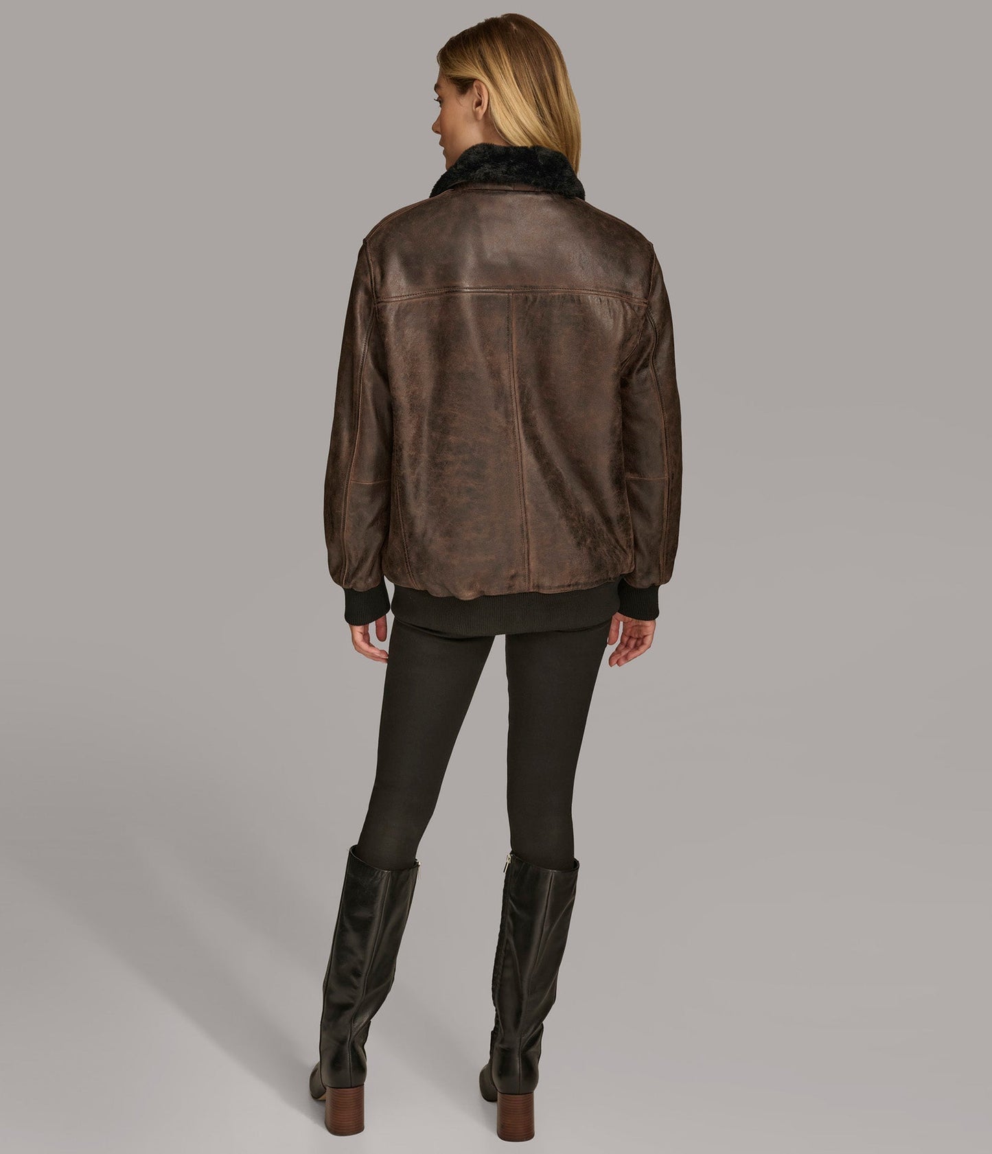 Everleigh Faux Fur Lined Bomber - Rare Leather