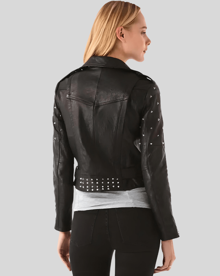 Ezra Black Studded Leather Jacket - Rare Leather