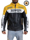 Ferrari Leather Motorcycle Jacket Yellow - Rare Leather