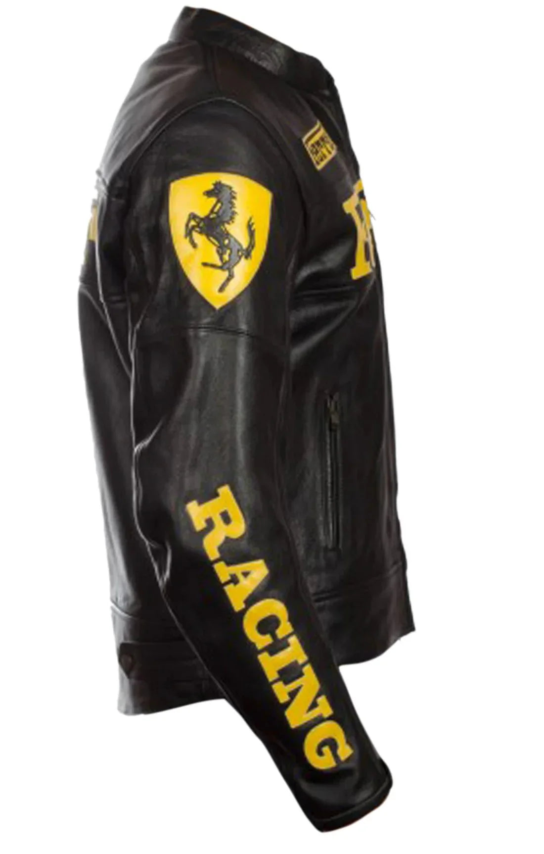 Ferrari Motorcycle Black Leather Racing Jacket - Rare Leather