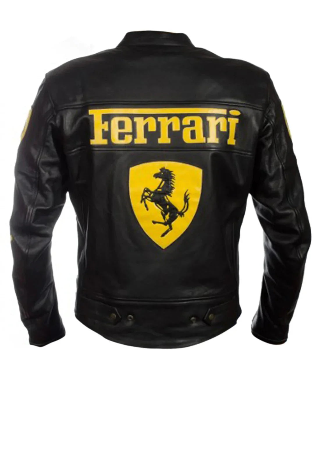 Ferrari Motorcycle Black Leather Racing Jacket - Rare Leather