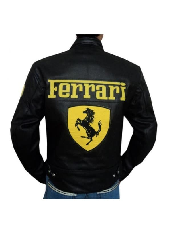 Ferrari Motorcycle Black Leather Racing Jacket - Rare Leather