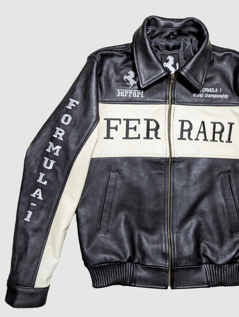 Ferrari Racing F1 Leather Bomber Jacket - Rare Leather Order Now !!