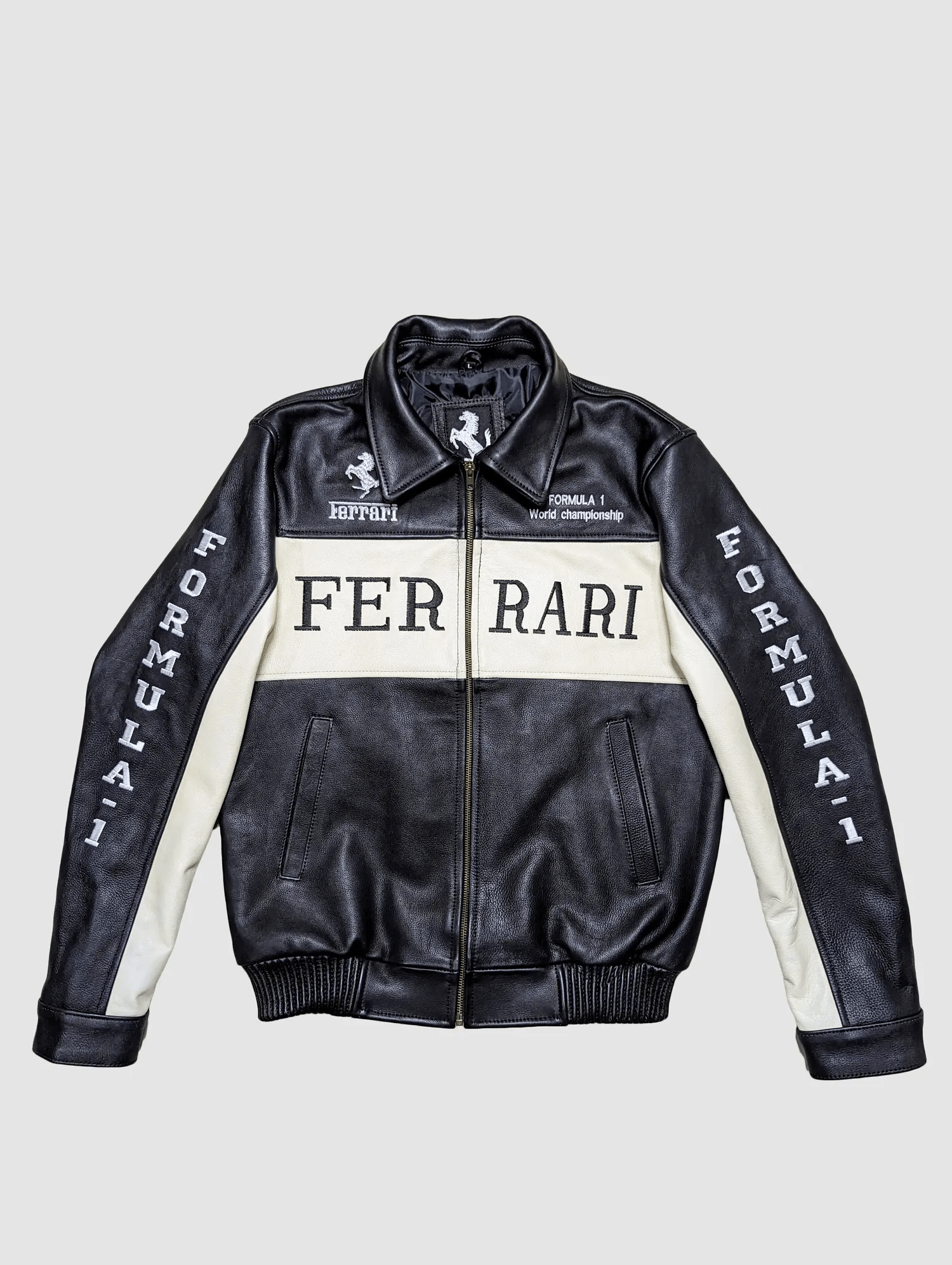 Ferrari Racing F1 Leather Bomber Jacket - Rare Leather Order Now !!