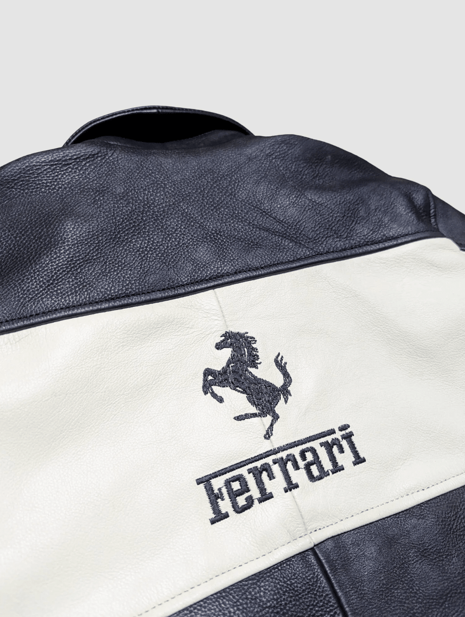 Ferrari Racing F1 Leather Bomber Jacket - Vox Leather