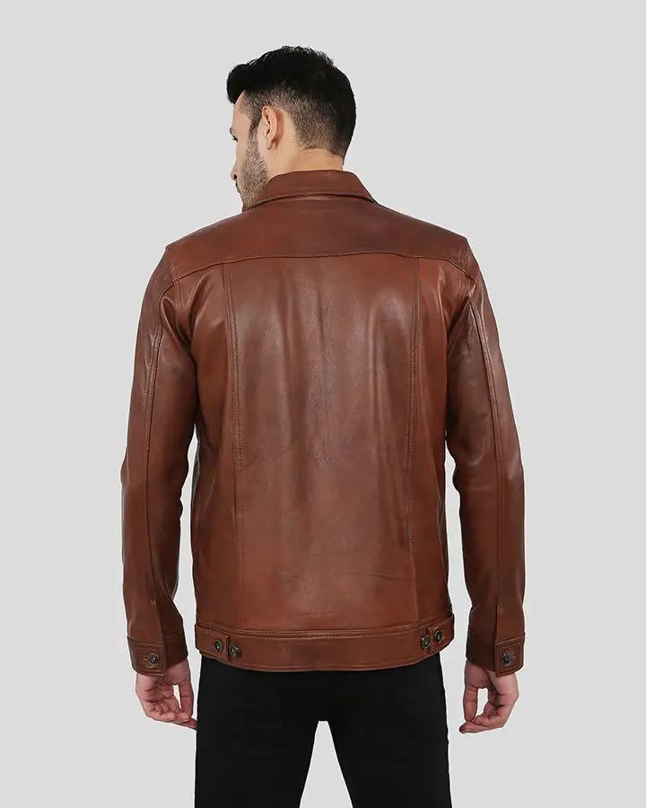 Finley Brown Biker Leather Jacket - Vox Leather