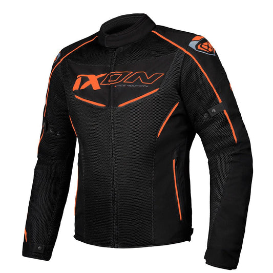 Flicker - All Weather Riding Jacket (Black/Orange) - Vox Leather