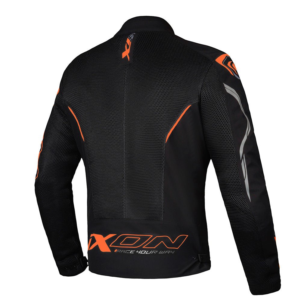 Flicker - All Weather Riding Jacket (Black/Orange) - Vox Leather