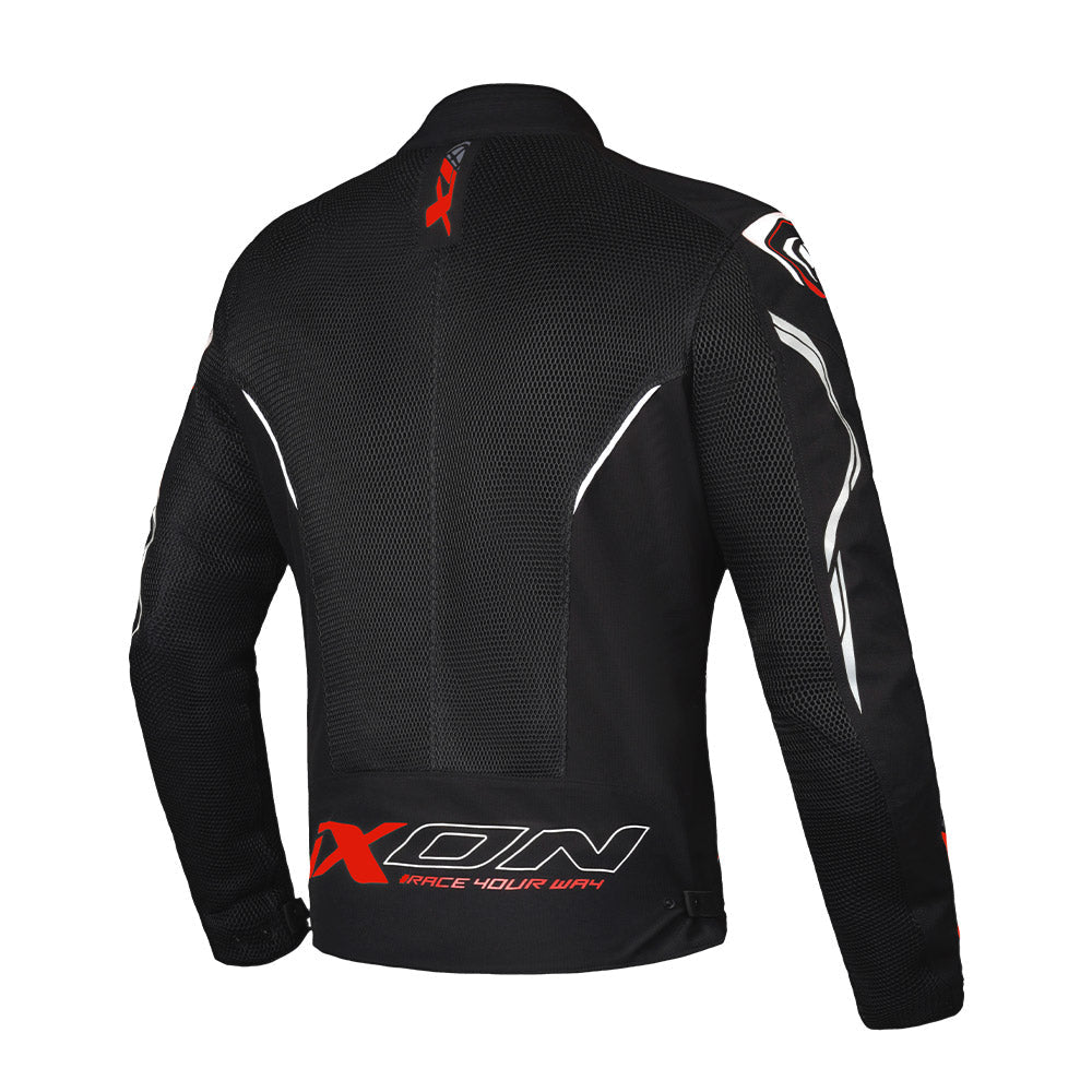 Flicker - All Weather Riding Jacket (Black/White/Red) - Vox Leather