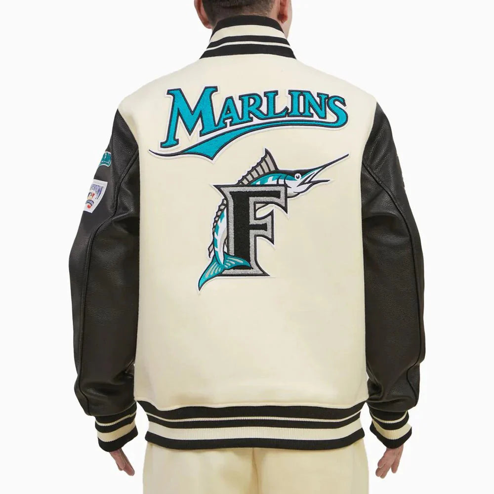 Florida Marlins MLB Wool Varsity Jacket - Rare Leather