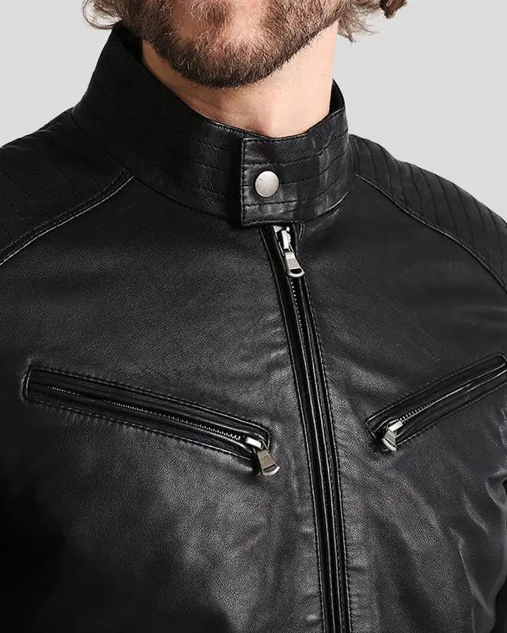 Frank Black Leather Racer Jacket - Rare Leather