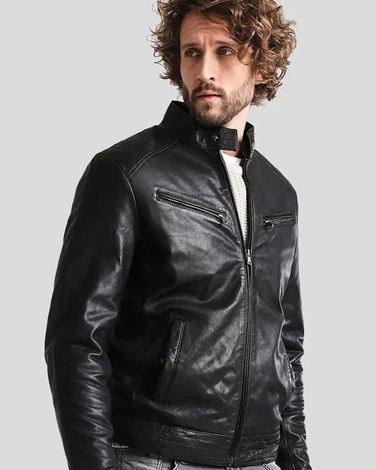 Frank Black Leather Racer Jacket - Vox Leather