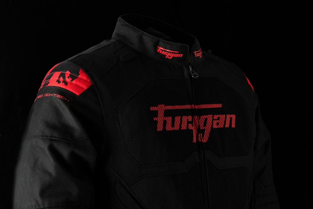 Furygan Atom Vented Jacket (Black Red) - Vox Leather