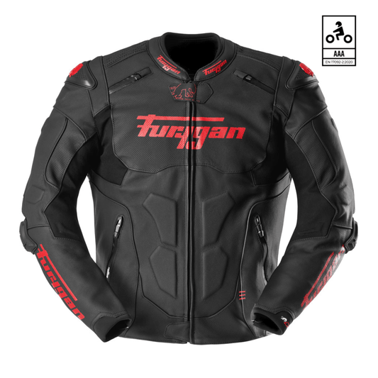 Furygan Raptor Evo 3 Leather Jacket (Black Red) - Vox Leather