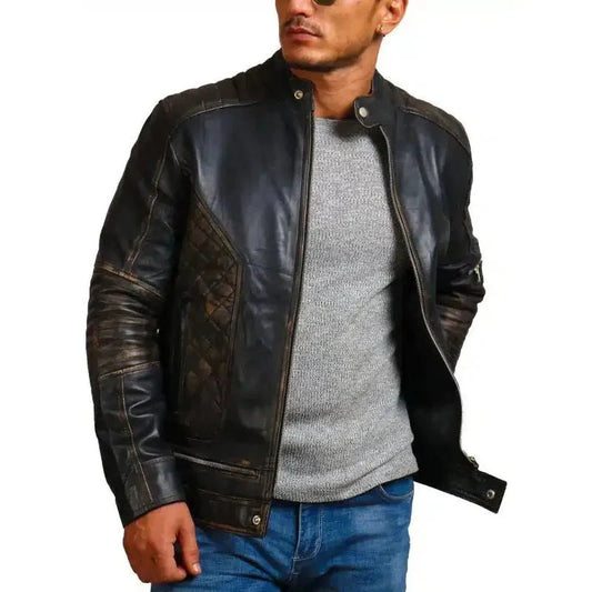 Gothic Skull and Crossbones Biker Jacket - Rare Leather