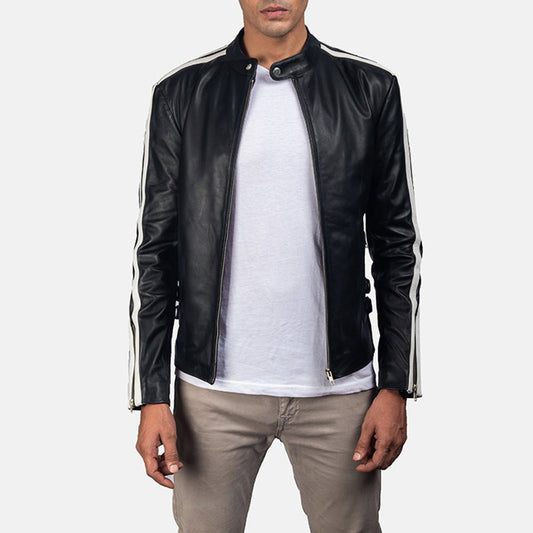 Hank Black Leather Biker Jacket - Vox Leather