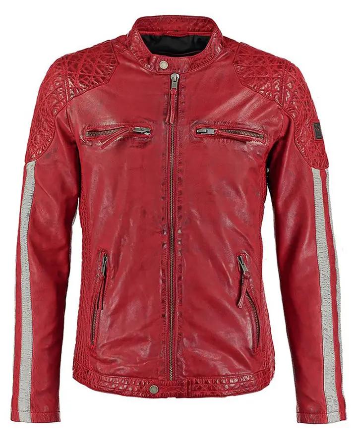 Hank Red Quilted Leather Jacket - Rare Leather