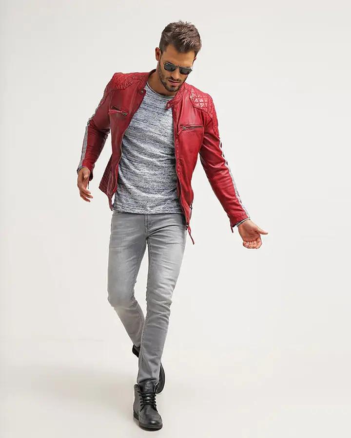 Hank Red Quilted Leather Jacket - Rare Leather