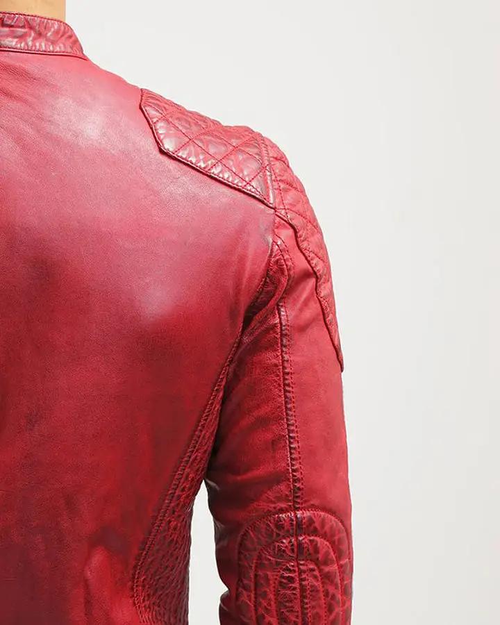 Hank Red Quilted Leather Jacket - Rare Leather