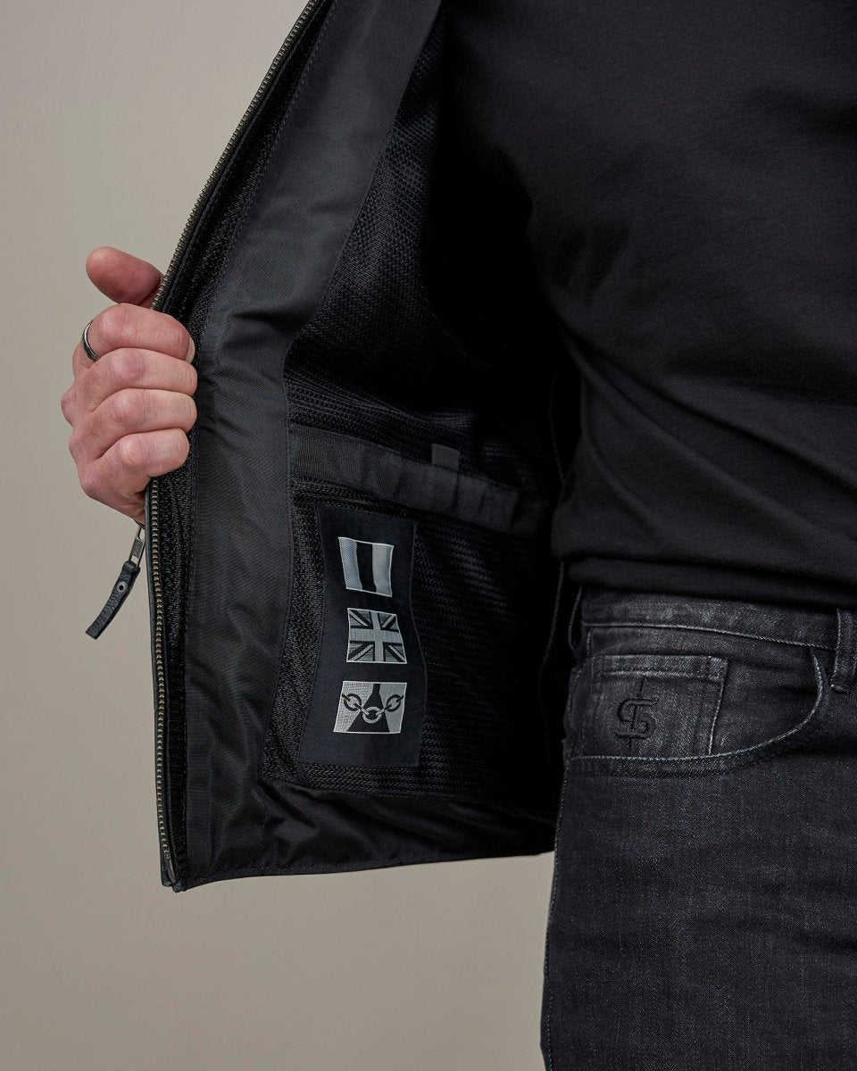 Hanzo Black & Ivory Leather Motorcycle Jacket - Vox Leather