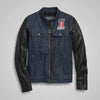 Harley - Davidson 7 Star Denim Jacket with Premium Leather Sleeves - Rare Leather