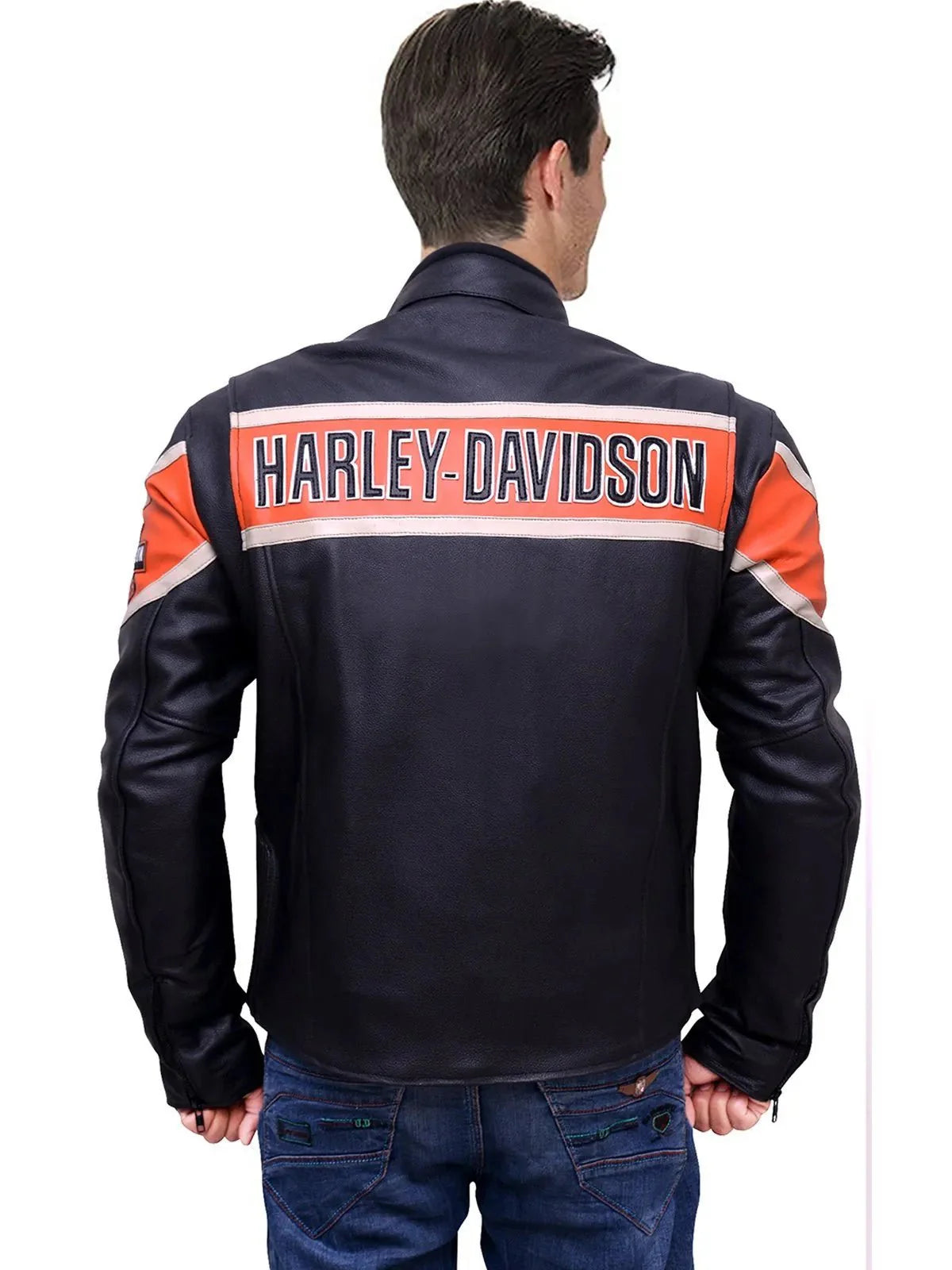 Harley Davidson Biker Genuine Leather Jacket Victoria Lane Style - Rare Leather